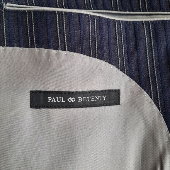 PAUL BETENLY Biella Italy Blazer Jacket Pin-Stripe Navy Men's Sz 44 L - Picture 12 of 16